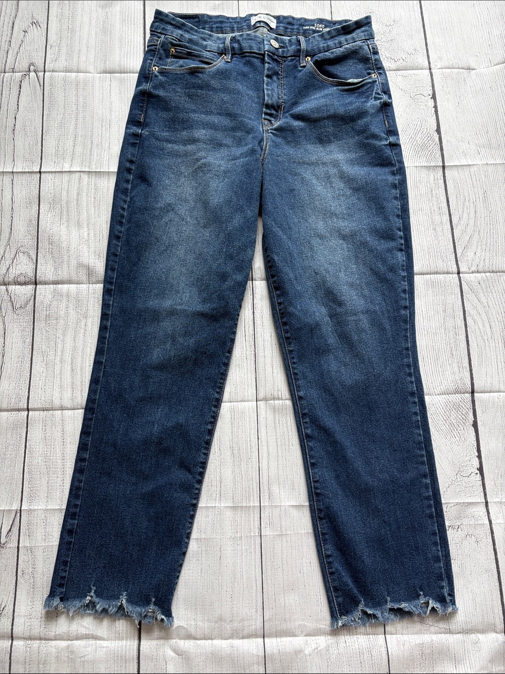 Nicole Miller SOHO High-Rise Slim Straight Jeans - Dark Blue Size 12